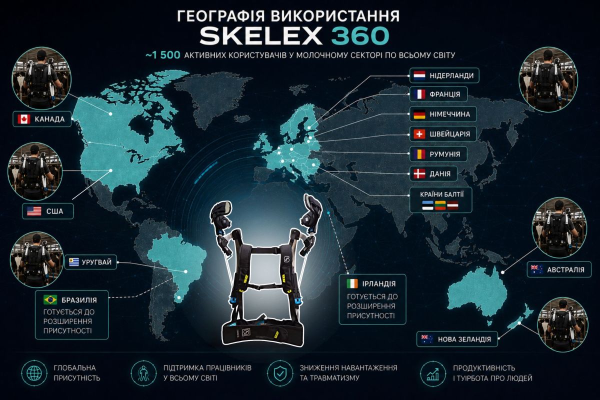 Як екзоскелети Skelex 360 змінюють роботу молочних ферм у світі?